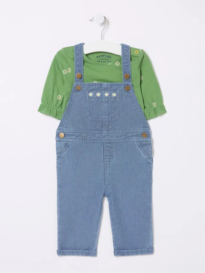 Kids Jumpsuits and Playsuits Fat Face Blue Stripe Dungarees Set