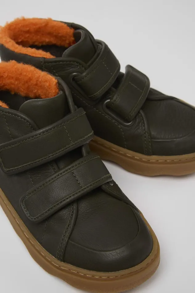 Kids Kiddo Green Leather Boots Camper Boots