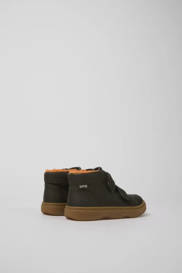 Kids Kiddo Green Leather Boots Camper Boots Kids Kiddo Green Leather Boots Camper Boots