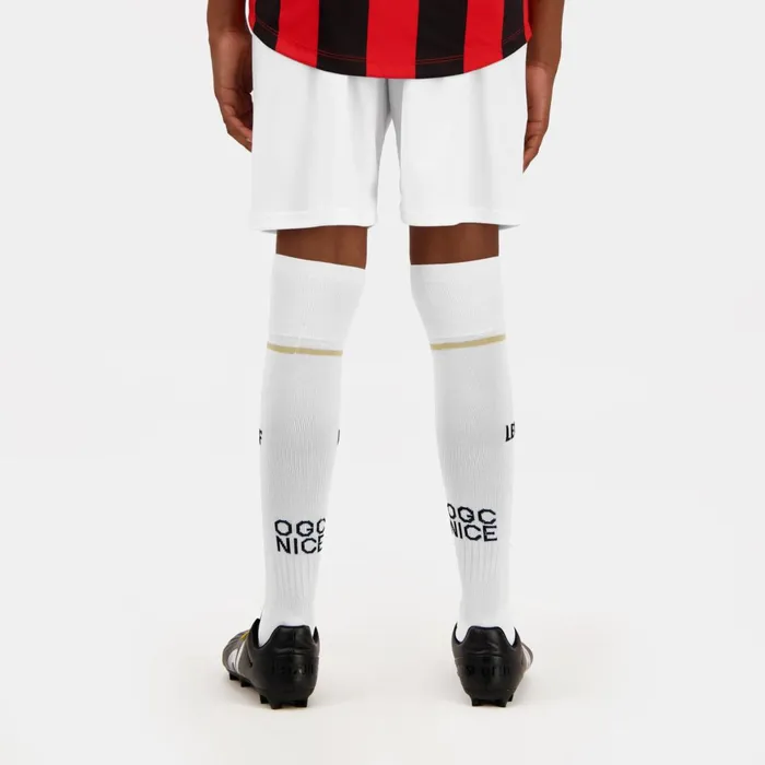 Kids Le Coq Sportif Shorts OGC Nice 8211 Match Outfit Shorts Kids New Optical White