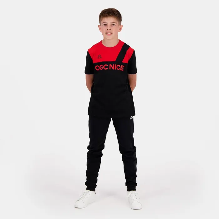 Kids Le Coq Sportif Tshirts OGC Nice TShirt Kids Blackred N
