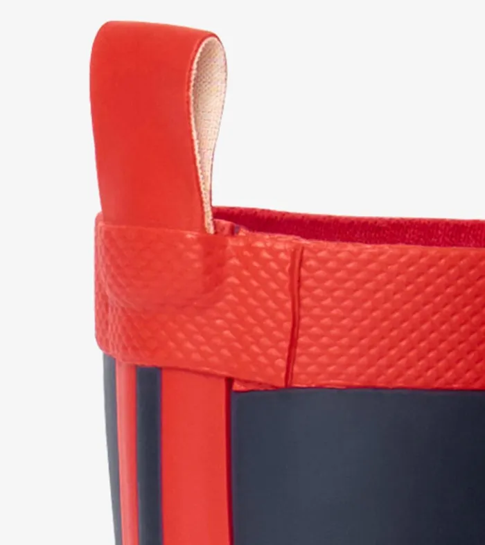 Kids Navy and Red Matte Rain Boots Hatley