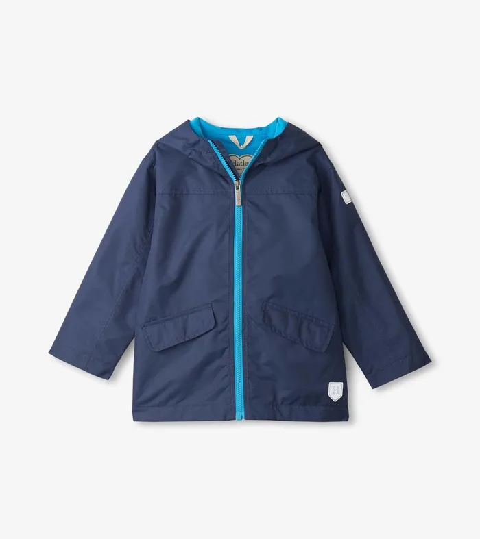 Kids Navy ZipUp Lightweight Rain Jacket Hatley
