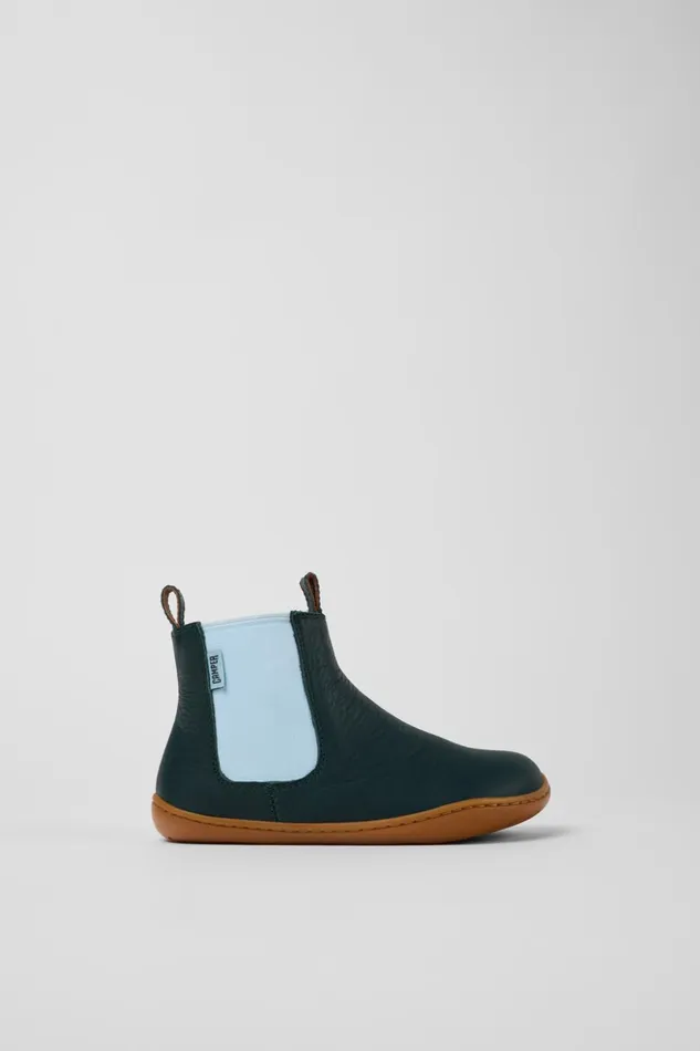 Kids Peu Green Leather Ankle Boots For Kids Camper Boots Kids Peu Green Leather Ankle Boots For Kids Camper Boots