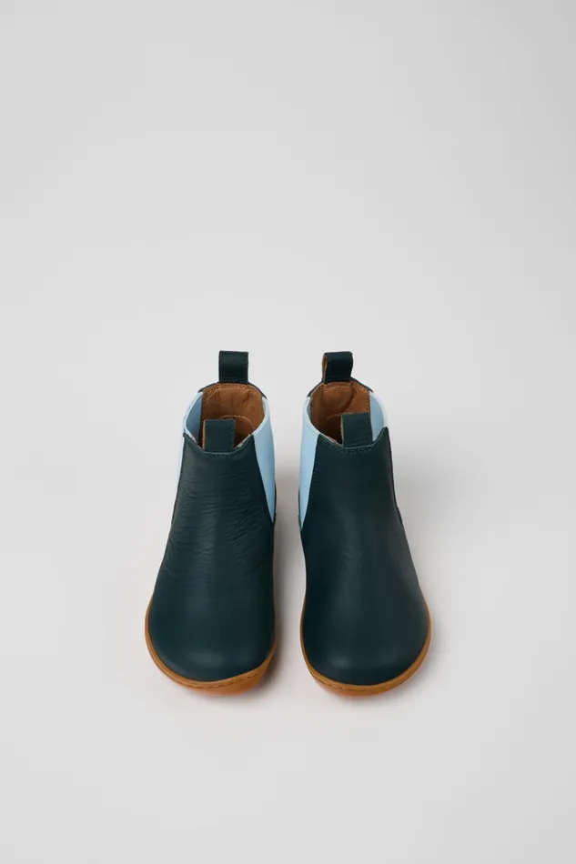 Kids Peu Green Leather Ankle Boots For Kids Camper Boots Kids Peu Green Leather Ankle Boots For Kids Camper Boots