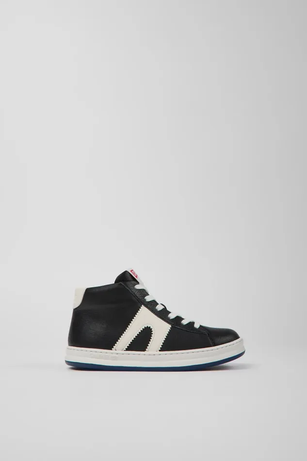 Kids Runner Black And White Leather Sneakers For Kids Camper School Shoes Kids Runner Black And White Leather Sneakers For Kids Camper School Shoes