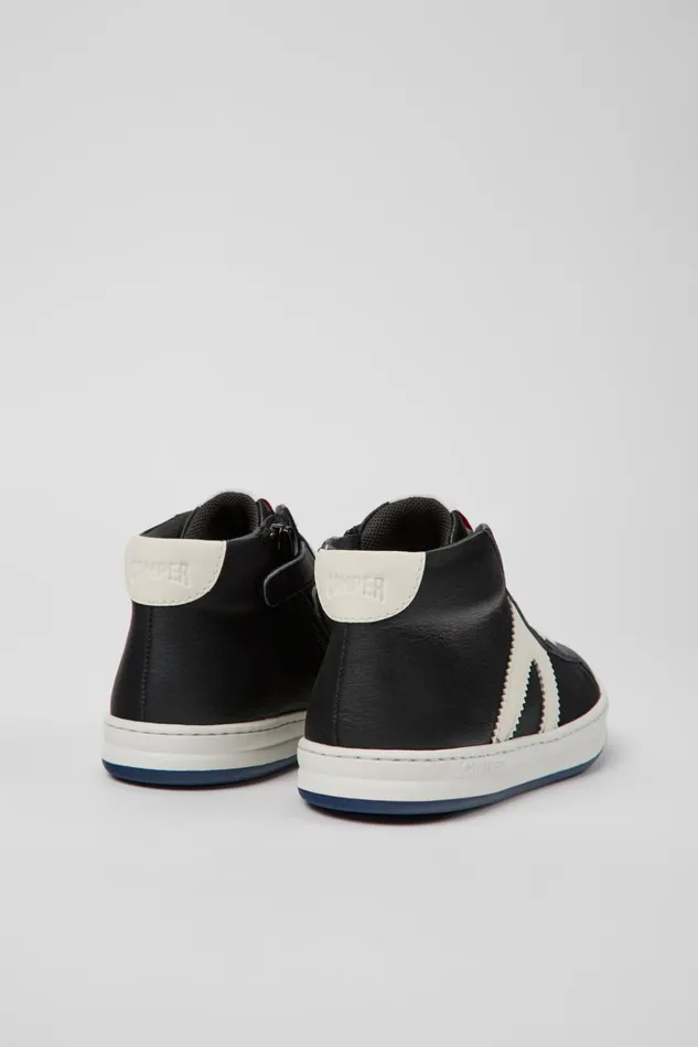 Kids Runner Black And White Leather Sneakers For Kids Camper School Shoes Kids Runner Black And White Leather Sneakers For Kids Camper School Shoes