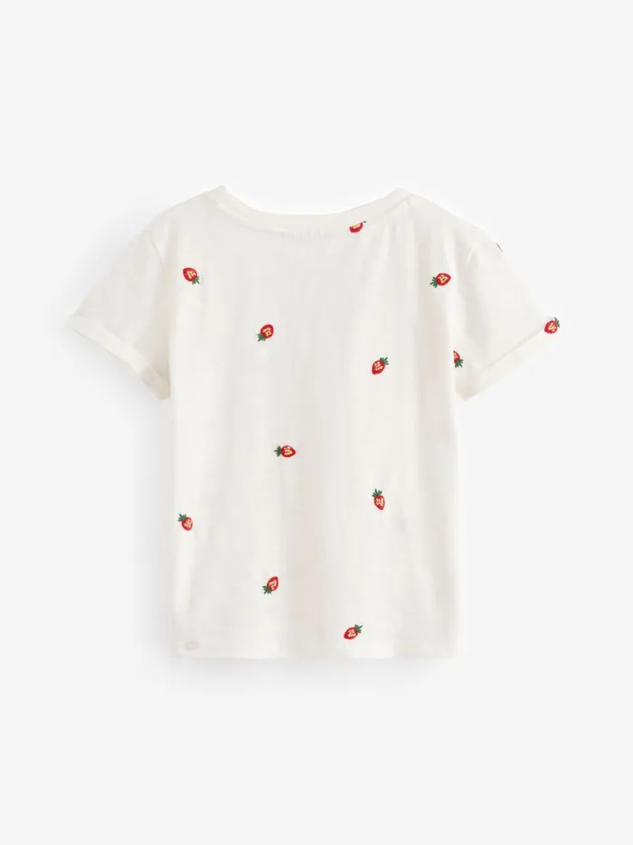 Kids Tops and TShirts Fat Face White Fruit Emb 100 Cotton TShirt Kids Tops and TShirts Fat Face White Fruit Emb 100 Cotton TShirt