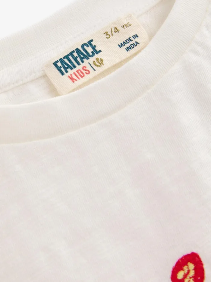 Kids Tops and TShirts Fat Face White Fruit Emb 100 Cotton TShirt Kids Tops and TShirts Fat Face White Fruit Emb 100 Cotton TShirt