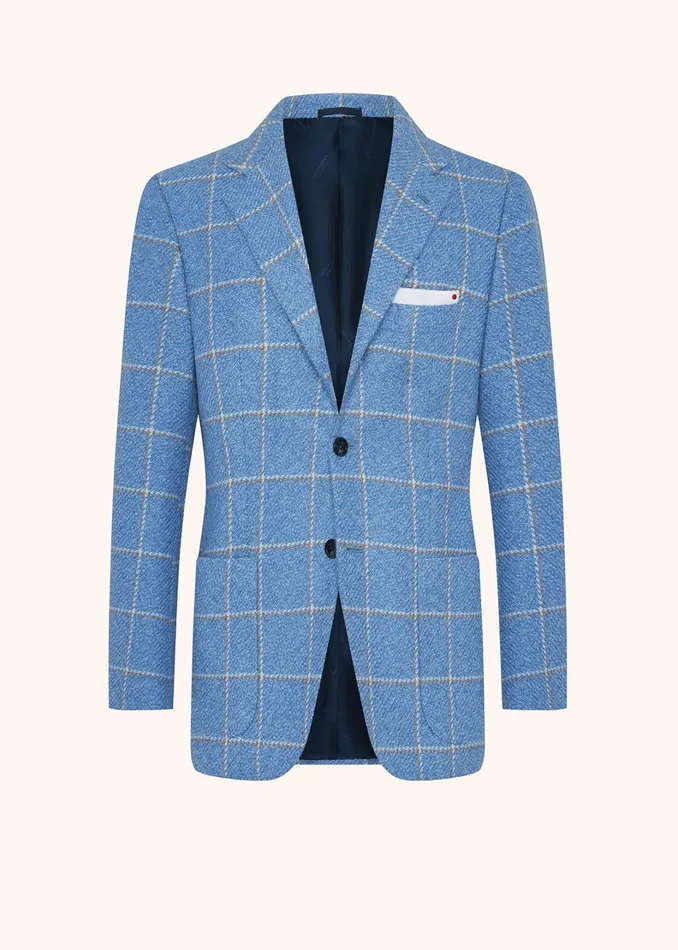 Kiton Jackets CHECKED CASHMERE BLAZER 8211 Men
