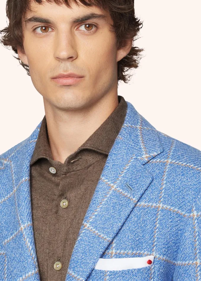 Kiton Jackets CHECKED CASHMERE BLAZER 8211 Men Kiton Jackets CHECKED CASHMERE BLAZER 8211 Men