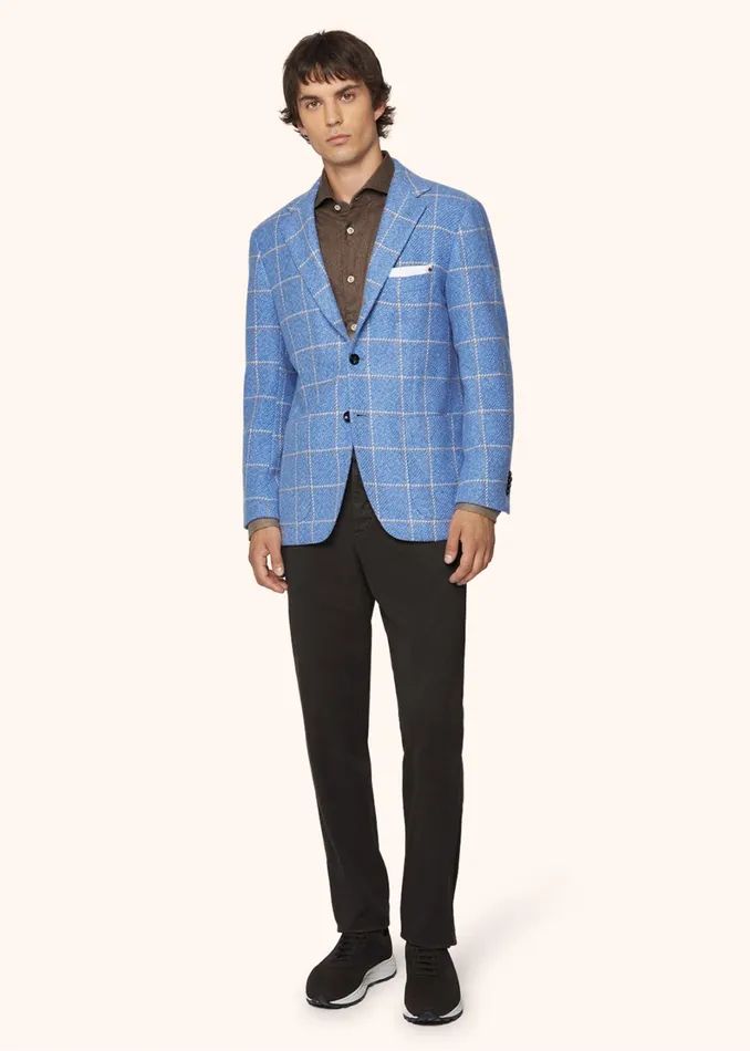 Kiton Jackets CHECKED CASHMERE BLAZER 8211 Men Kiton Jackets CHECKED CASHMERE BLAZER 8211 Men