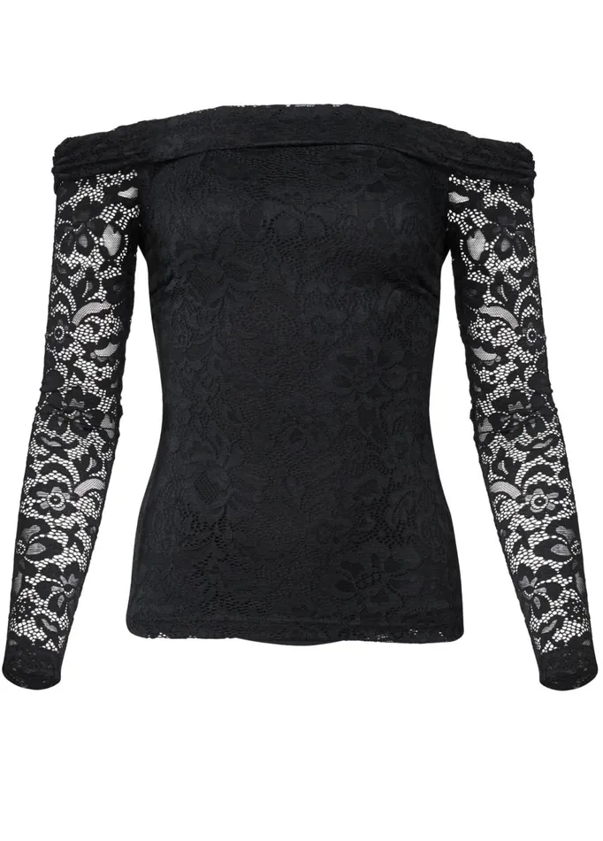 LACE CROSS BACK TOP Black Women VENUS Night Out Tops