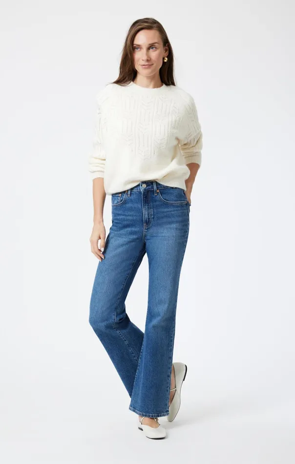 Lace Detail Sweater In Antique White Women Mavi Jeans Sweaters Lace Detail Sweater In Antique White Women Mavi Jeans Sweaters