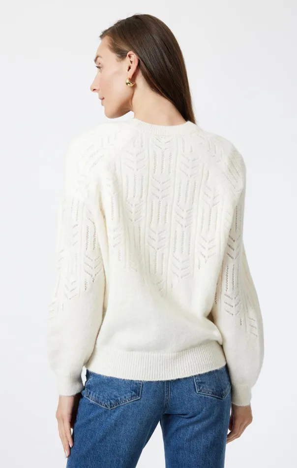 Lace Detail Sweater In Antique White Women Mavi Jeans Sweaters Lace Detail Sweater In Antique White Women Mavi Jeans Sweaters
