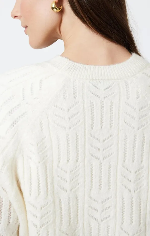 Lace Detail Sweater In Antique White Women Mavi Jeans Sweaters Lace Detail Sweater In Antique White Women Mavi Jeans Sweaters