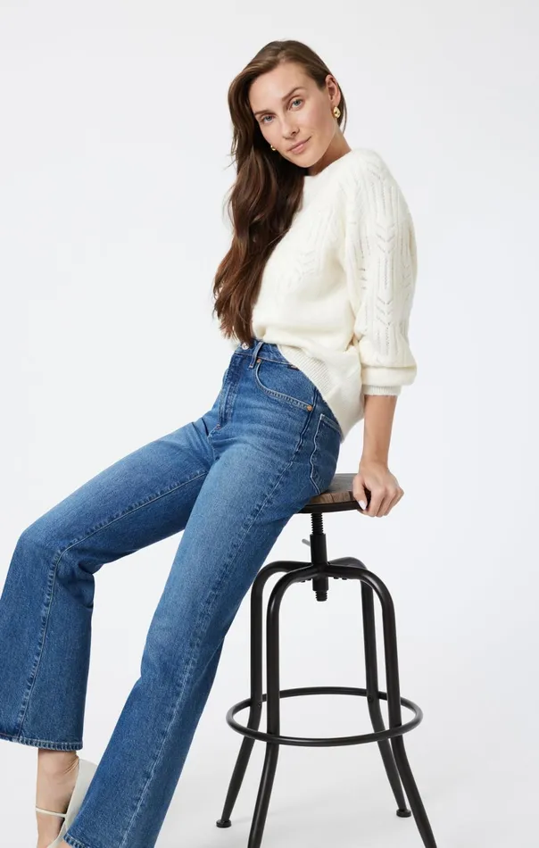 Lace Detail Sweater In Antique White Women Mavi Jeans Sweaters Lace Detail Sweater In Antique White Women Mavi Jeans Sweaters