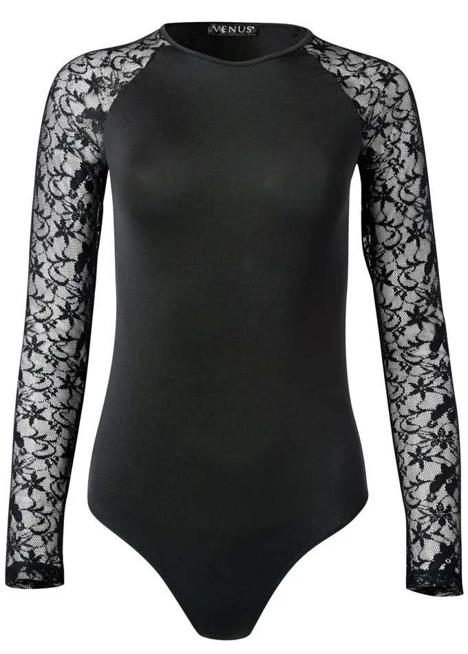 LACE SLEEVE BODYSUIT White Women VENUS Casual Tops