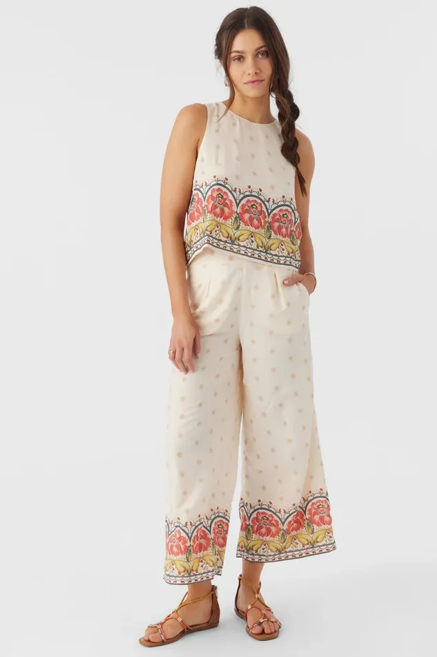 LACEY BORDER PRINT PANTS Mother Of Pearl Women O039NEILL Collections