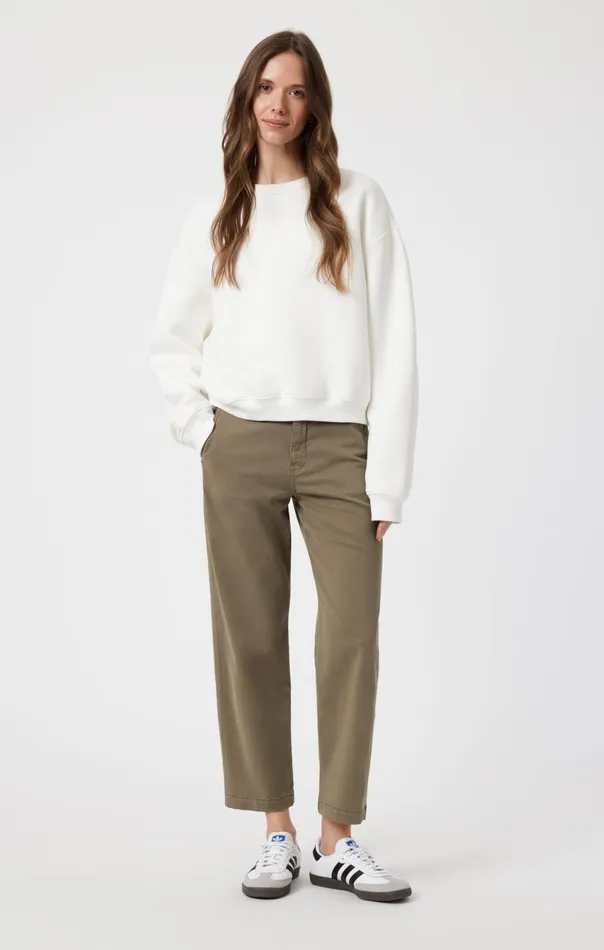 Lauren Straight Chino In Dusky Casual Twill Women Mavi Jeans Pants