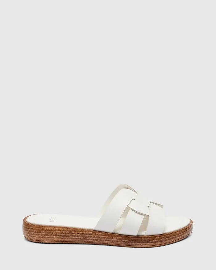 Leather Sandals VIASCO WHITE Flatform 8211 NOVO Shoes Women