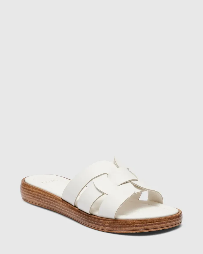 Leather Sandals VIASCO WHITE Flatform 8211 NOVO Shoes Women