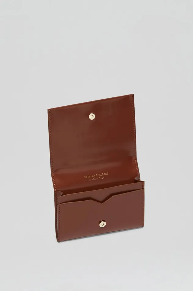 Leather Women Scanlan Theodore CARD HOLDER Cigar