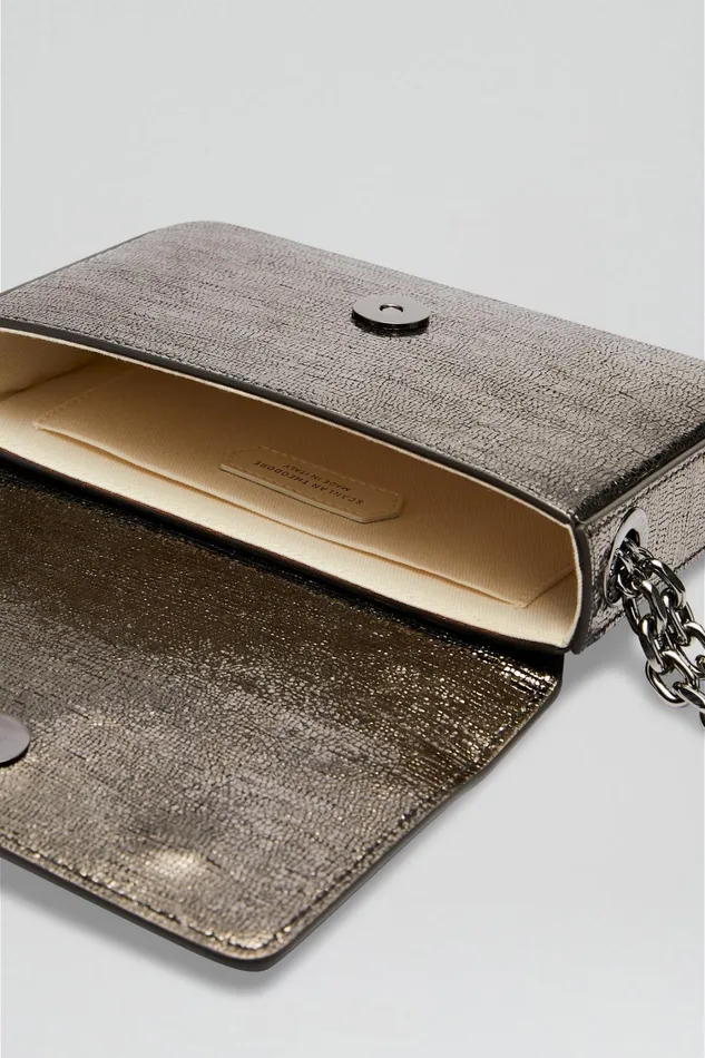Leather Women Scanlan Theodore MINI METALLIC SLIM BAG Onyx Leather Women Scanlan Theodore MINI METALLIC SLIM BAG Onyx