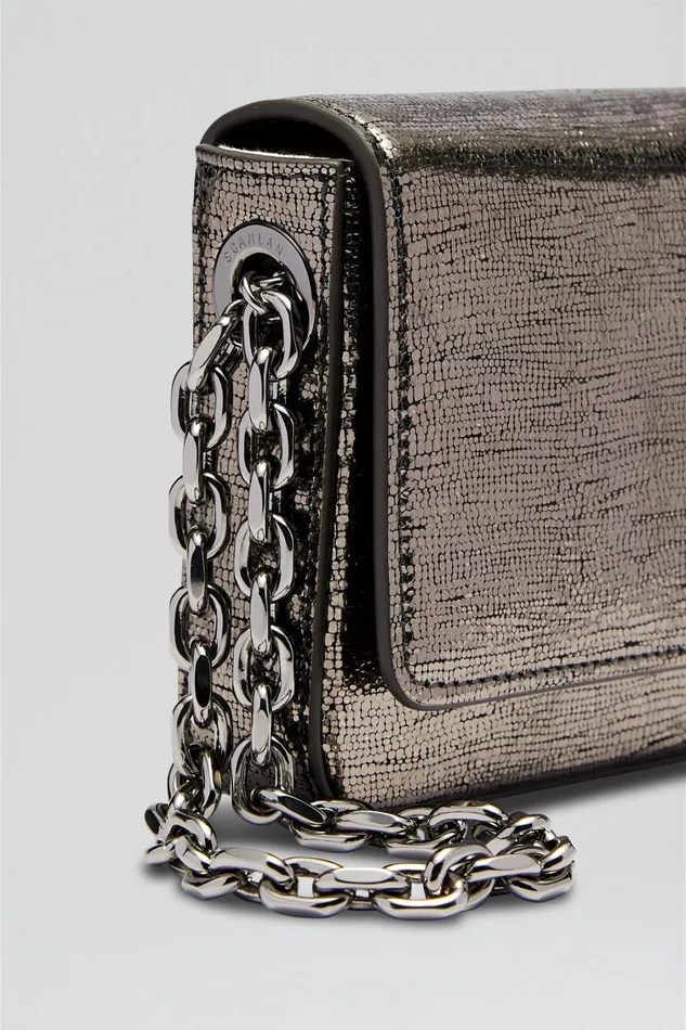 Leather Women Scanlan Theodore MINI METALLIC SLIM BAG Onyx Leather Women Scanlan Theodore MINI METALLIC SLIM BAG Onyx