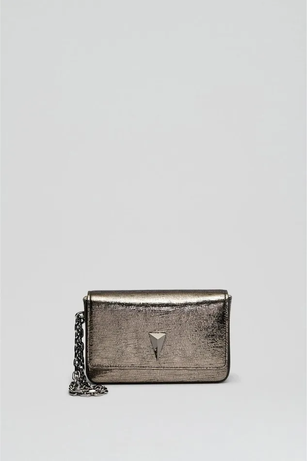 Leather Women Scanlan Theodore MINI METALLIC SLIM BAG Onyx Leather Women Scanlan Theodore MINI METALLIC SLIM BAG Onyx