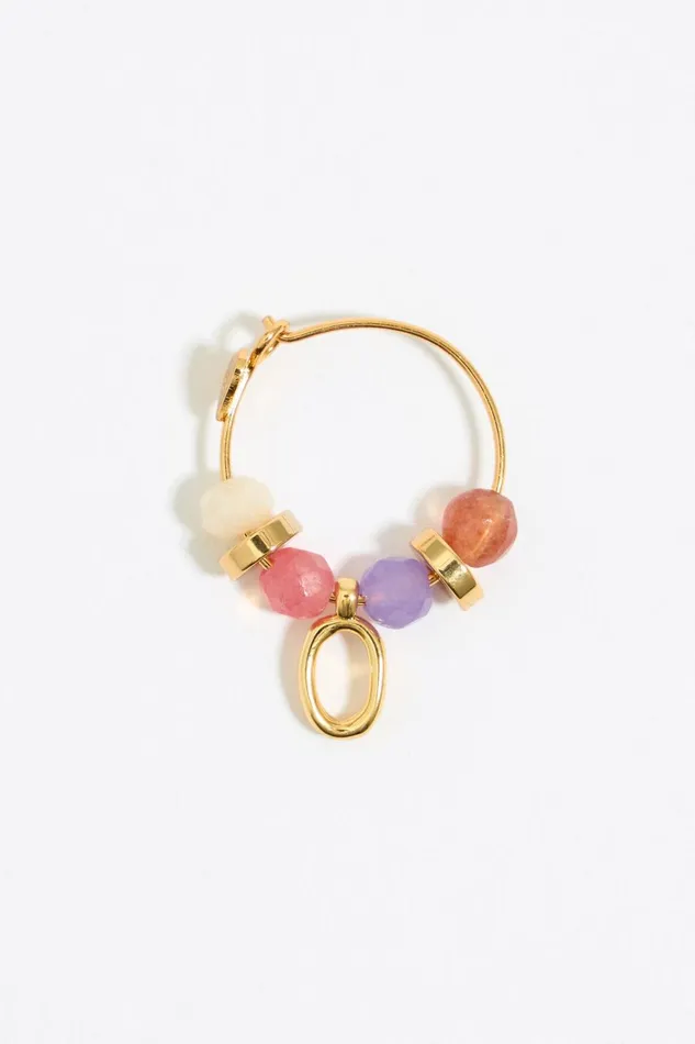 Letter O Multicolor Stones Earrings Gold Women Bimba Y Lola Alphabet Letter O Multicolor Stones Earrings Gold Women Bimba Y Lola Alphabet