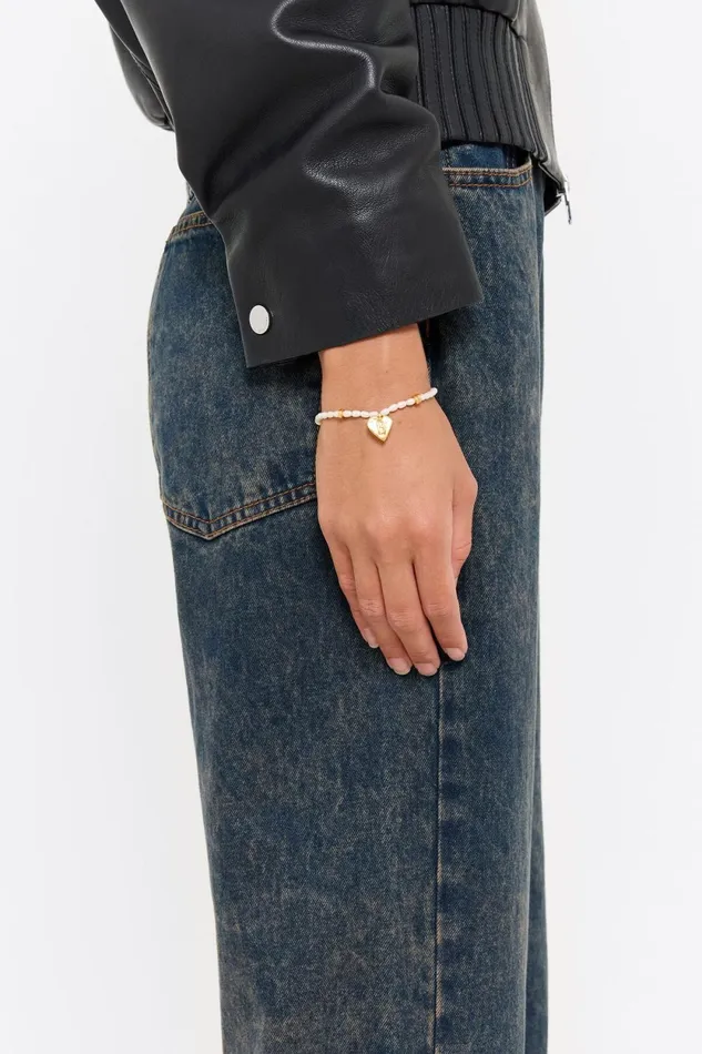 Letter R Heart And Pearl Bracelet Gold Women Bimba Y Lola Alphabet Letter R Heart And Pearl Bracelet Gold Women Bimba Y Lola Alphabet