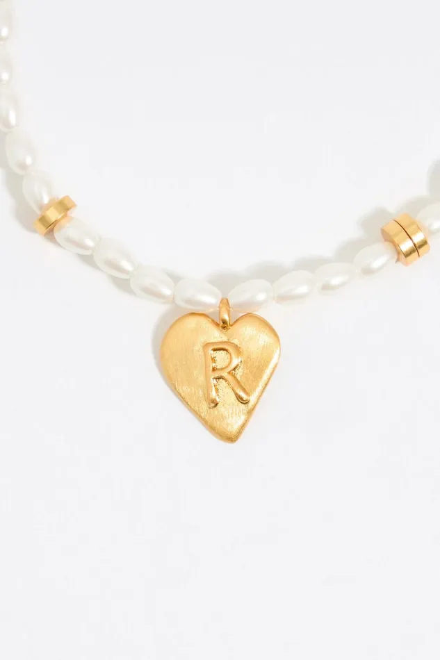 Letter R Heart And Pearl Bracelet Gold Women Bimba Y Lola Alphabet Letter R Heart And Pearl Bracelet Gold Women Bimba Y Lola Alphabet