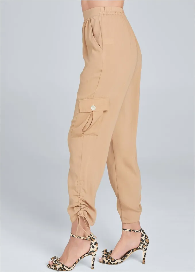 LIGHTWEIGHT CARGO PANTS Camel Women VENUS Casual