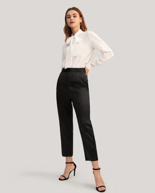 Lilysilk Female Comfort Fit Silk Cigarette Pants US Women Lilysilk Bottoms
