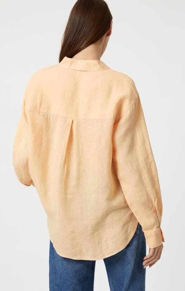 Linen ButtonUp Shirt In Caramel Cream Women Mavi Jeans Shirts Linen ButtonUp Shirt In Caramel Cream Women Mavi Jeans Shirts