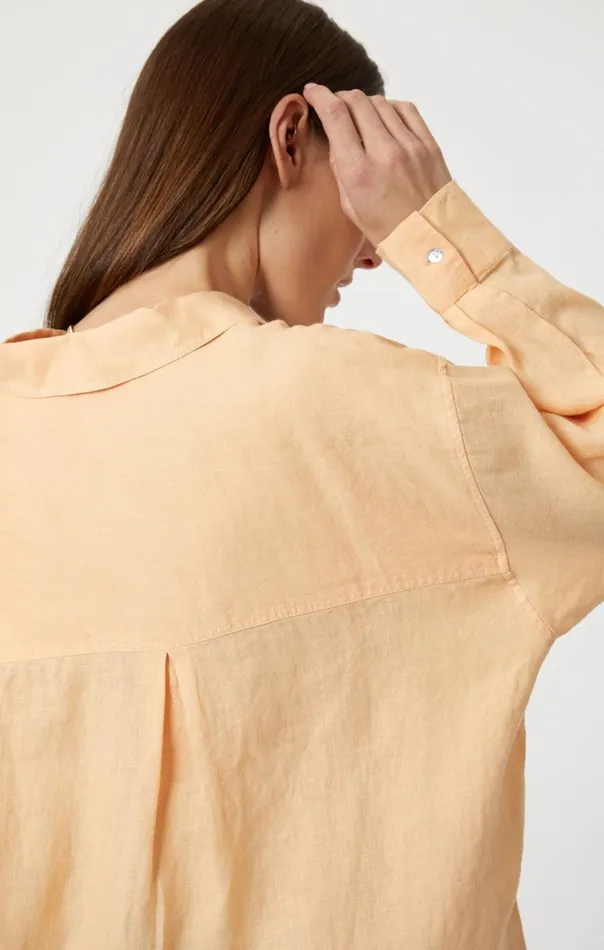 Linen ButtonUp Shirt In Caramel Cream Women Mavi Jeans Shirts Linen ButtonUp Shirt In Caramel Cream Women Mavi Jeans Shirts