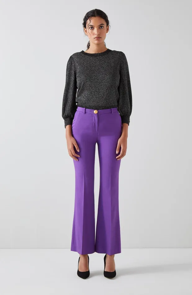 LK Bennett Diana Blue Cotton And Sustainably Sourced Merino Jumper Women Knitwear