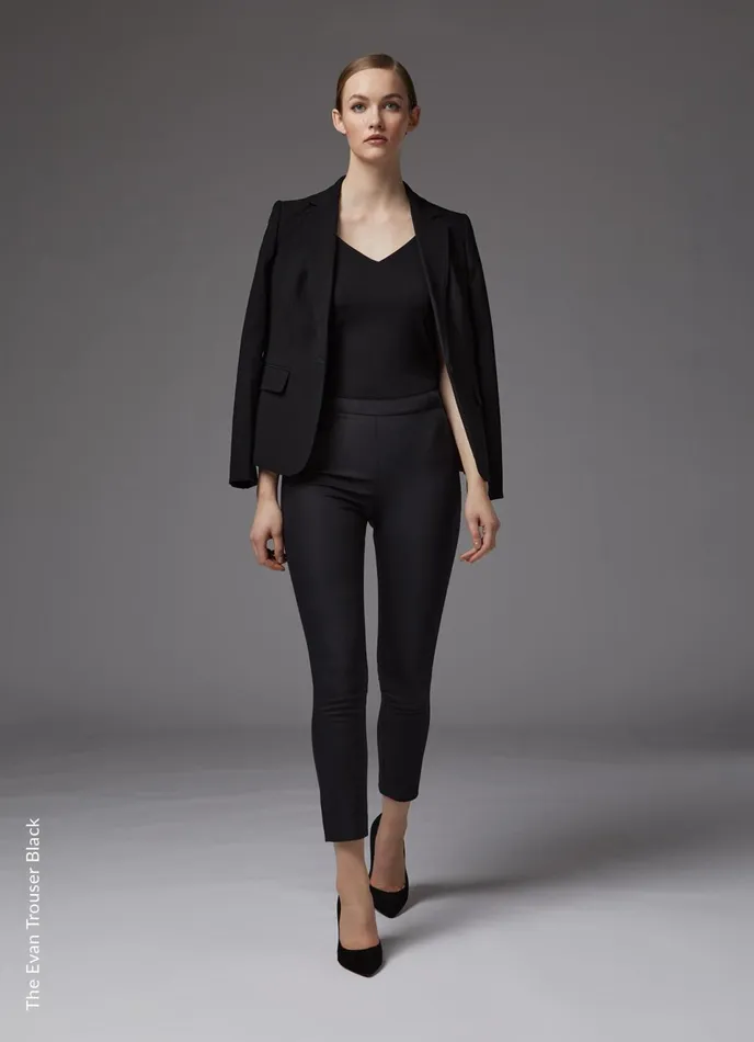 LK Bennett Evan Navy Crepe SlimCut Trousers Women Trousers