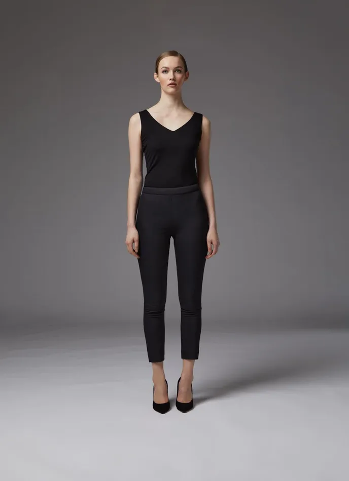LK Bennett Evan Navy Crepe SlimCut Trousers Women Trousers