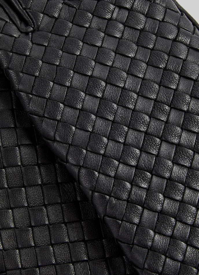 LK Bennett Grove Black Woven Leather Gloves Women Gloves LK Bennett Grove Black Woven Leather Gloves Women Gloves