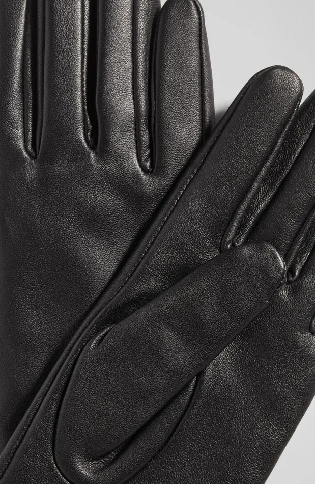 LK Bennett Kimberley Black Leather Long Gloves Women Gloves LK Bennett Kimberley Black Leather Long Gloves Women Gloves