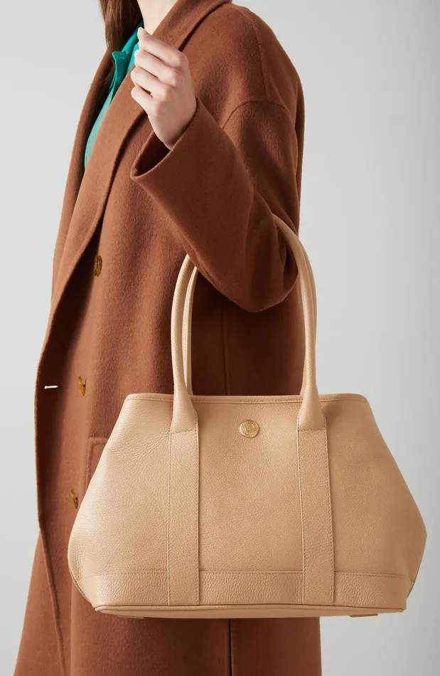 LK Bennett Laurie Camel Grainy Leather Tote Bag Women Tote Bags