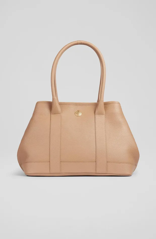 LK Bennett Laurie Camel Grainy Leather Tote Bag Women Tote Bags