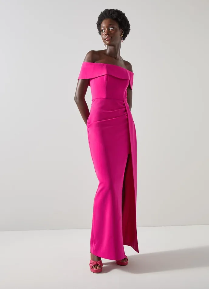 LK Bennett Rampling Green Crepe Bodycon Maxi Dress Women Dresses