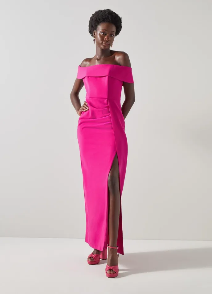 LK Bennett Rampling Green Crepe Bodycon Maxi Dress Women Dresses
