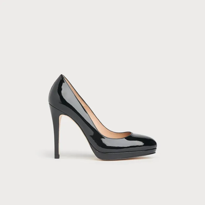 LK Bennett Sledge Beige Patent Platform Courts Women Court Shoes