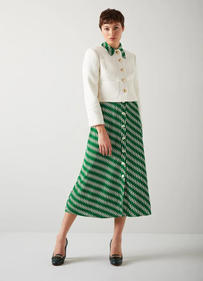 LK Bennett Valerie Navy And Cream Shirt Dress Women Dresses