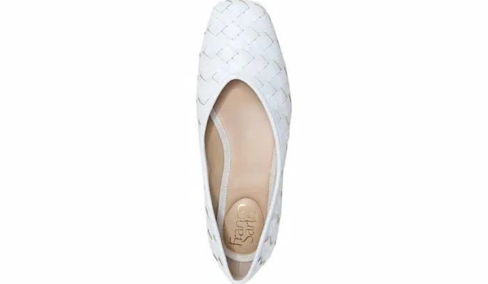 Loafers Women Franco Sarto Franco Ailee 4 Flat White Washed Faux Leather