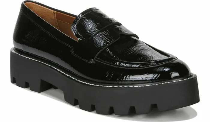 Loafers Women Franco Sarto Franco Balin Platform Loafer Black Patent